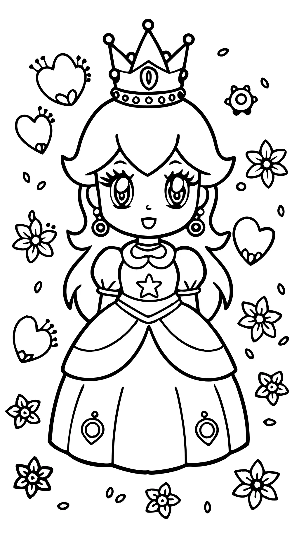 princess peach coloring page free